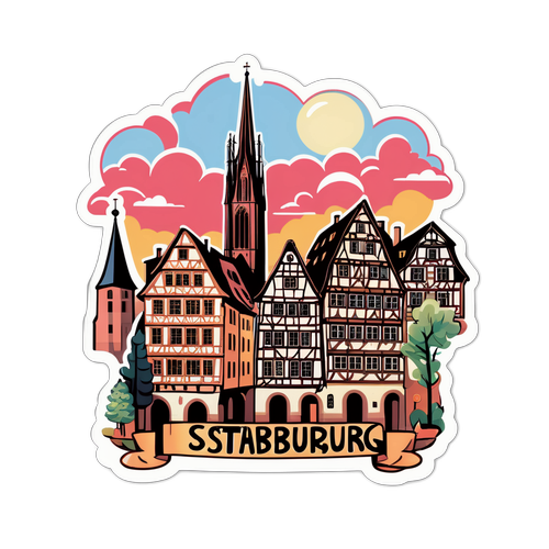 Viskende klistermærke af Strasbourg