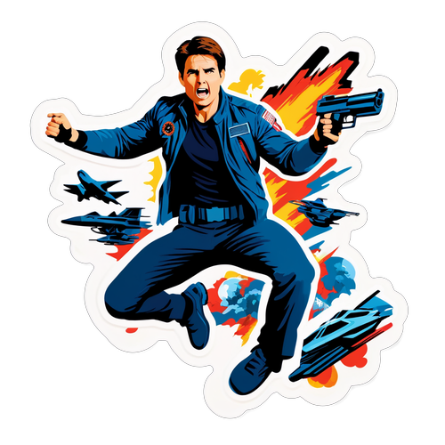 Tom Cruise Illustrert som Actionhelt