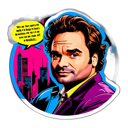 Faça um adesivo com Johnny Galecki em estilo pop-art
