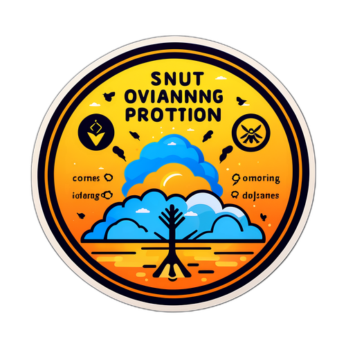 미세먼지 경고 메시지와 환경 보호 이미지를 결합한 디자인