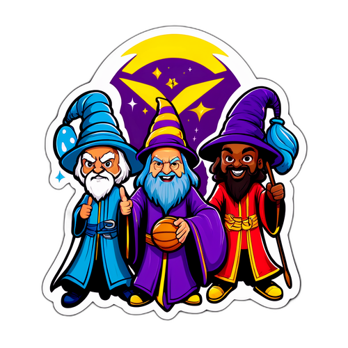 Un autocollant amusant où les Sorciers et les Hornets débattent de qui est le meilleur