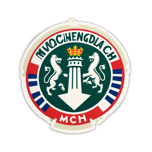 Bayern Münchenin logo vintage-suodattimella ja Mönchengladbachin embleemilla