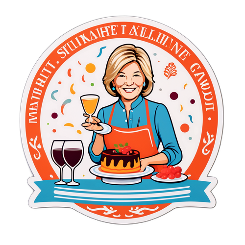Whimsical Martha Stewart Dinner Party Sticker