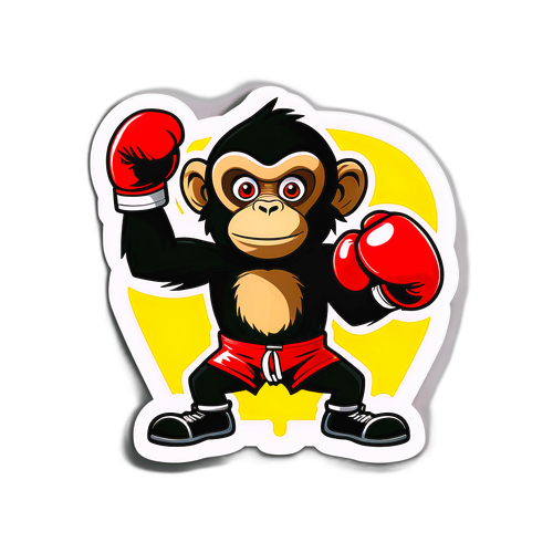पंच द मंकी प्रोत्साहक स्टिकर