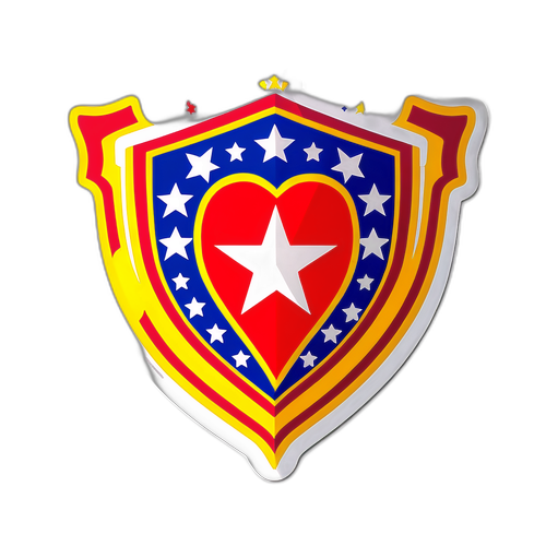 Escudo da Independente AP com corações e estrelas