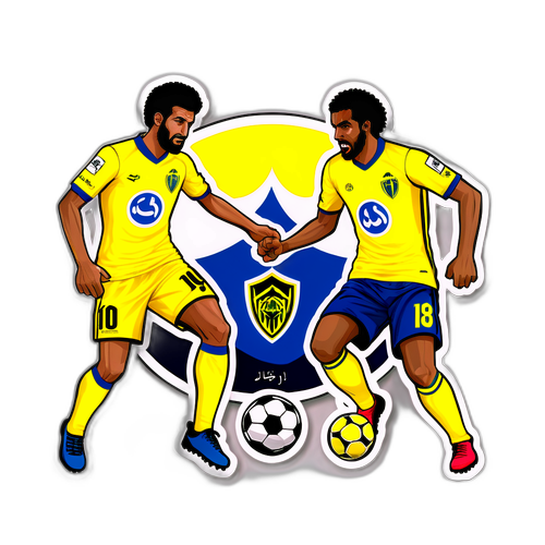 Sticker na may Temang Rivalry ng mga Manlalaro ng Soccer