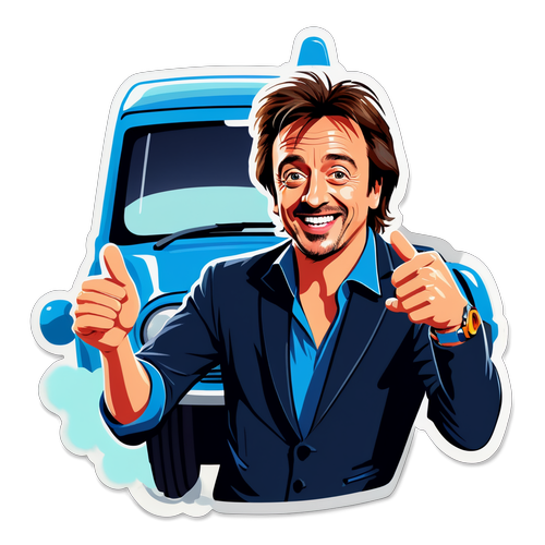 Richard Hammond i bil med leken uttrykk