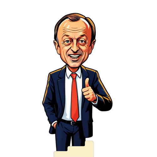 Kreatives Design von Friedrich Merz im cartoonhaften Stil