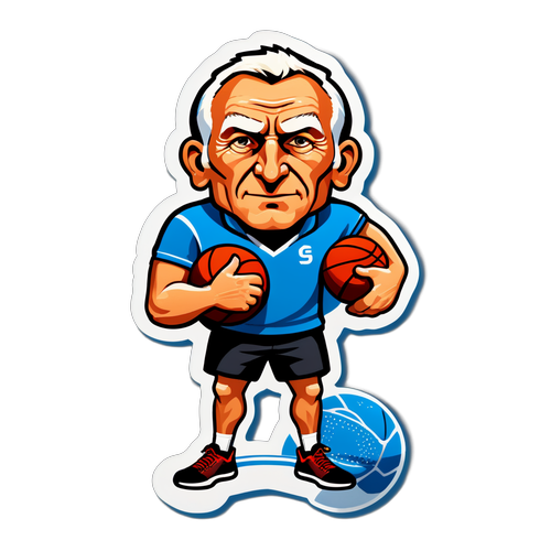 Sticker che rappresenta Zeman con attrezzature sportive