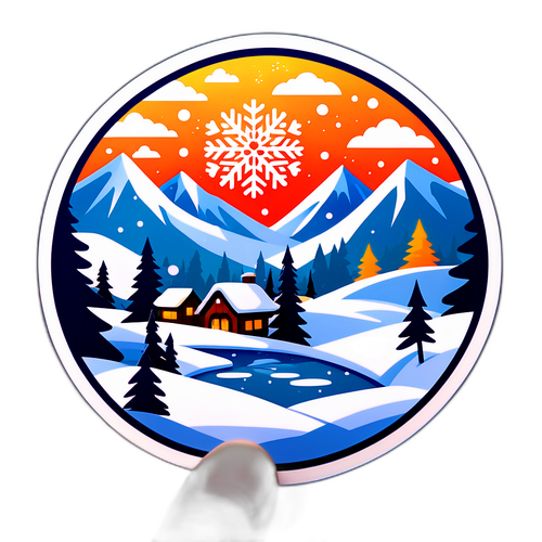 Теплий стикер зі сніговими ландшафтами