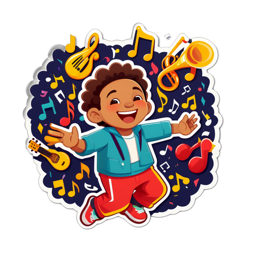 Arte divertida do Miguelito dançando