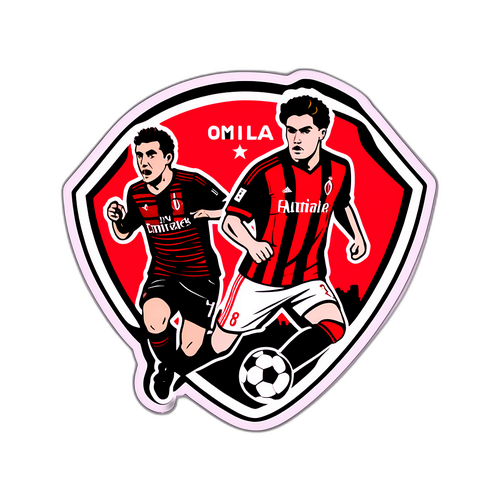 축구 경기 스티커: 밀란과 코모