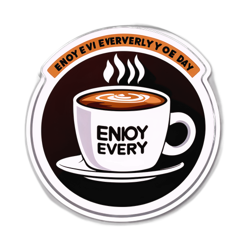 Nhãn dán cà phê "Hãy Tận Hưởng Mỗi Ngày"
