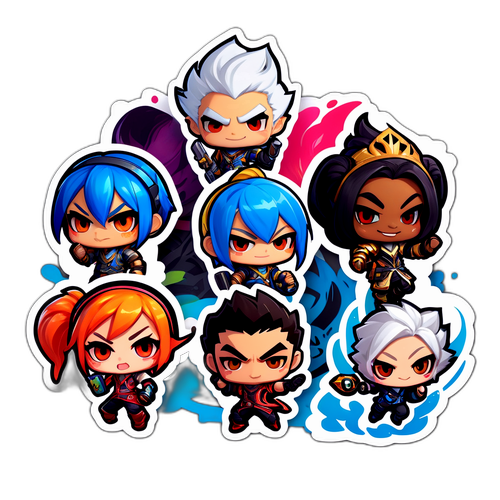 Ünlü Riot Games Şampiyonları Chibi Sticker'ı