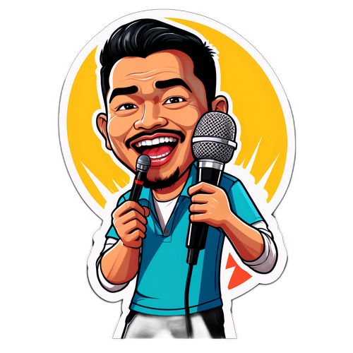 Karikatur Agus Sutomo dengan Mic
