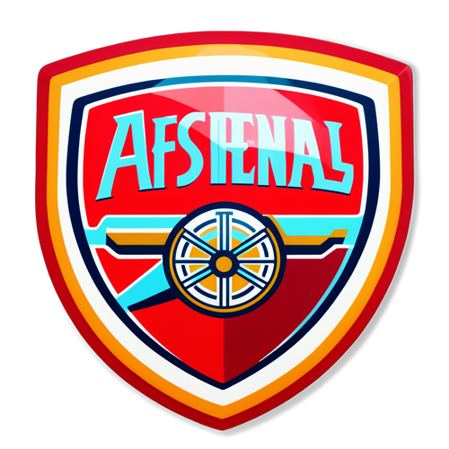 Furahia Funga Kabambe! Sticker ya Arsenal Inayong'ara kwa Nyekundu na Nyeupe na Mbinu za Kichekesho!