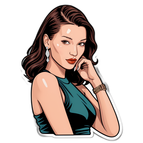 Trendy sticker design med Bella Hadid