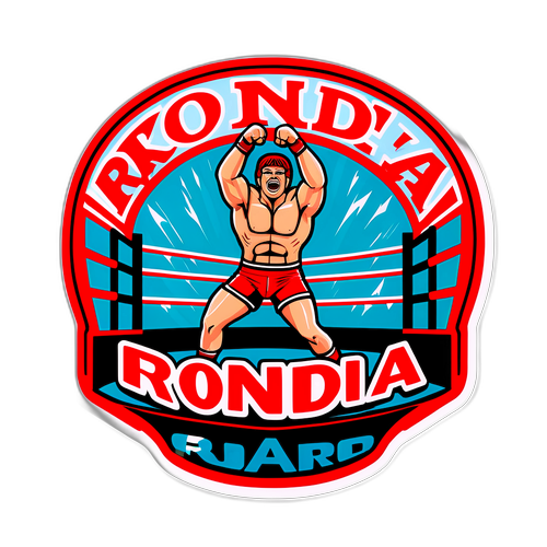 Artistisk illustrasjon av wrestlingring med teksten 'Ronda'
