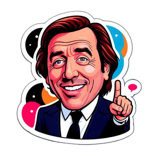 Humoristisk klistremerke av Jonathan Ross