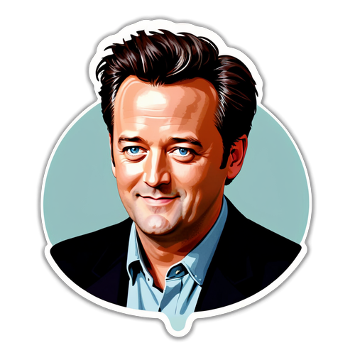 Matthew Perry: Elegancki Portret w Vintage z Napisem "Przyjaciele na Zawsze"