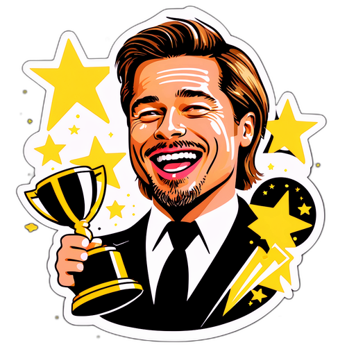 Ödül Töreninde Mutlu Brad Pitt