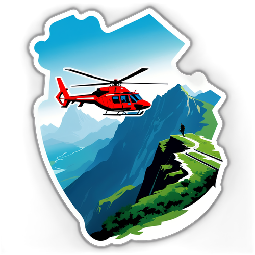 Beeindruckende Landschaft aus Mission: Impossible 2 mit einem Hubschrauber und aufregender Action