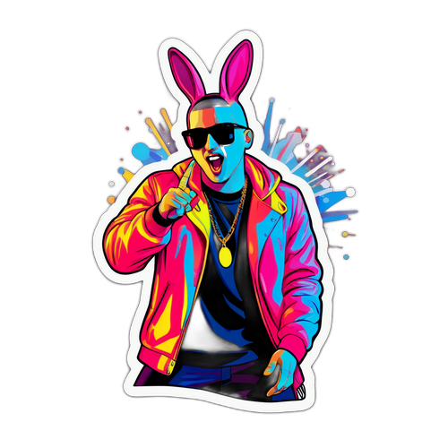 Vibranttitarra Bad Bunnysta lavalla