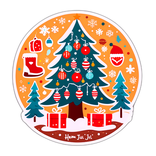 Vintertema klistremerke for 'Hjem til Jul' Sesong 3
