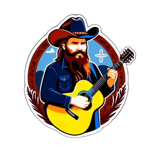 Chris Stapleton Playing Guitar Sticker