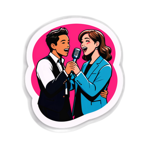 Två artister som sjunger tillsammans