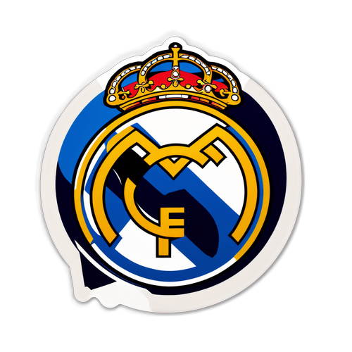 Diseño de un sticker con el logo del Real Madrid