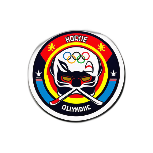 Olympialaiset ja Jääkiekko Teemainen Tarra