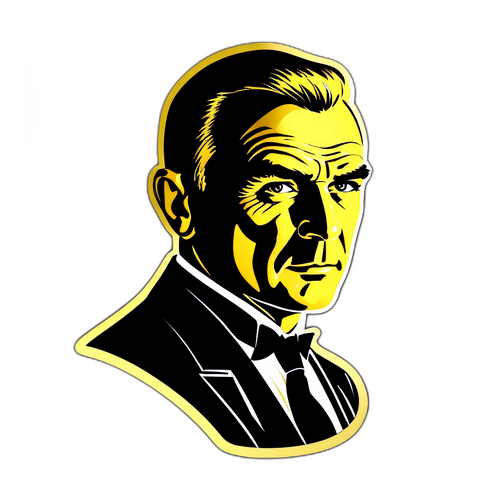 Elegant Sean Connery as James Bond Silhouette