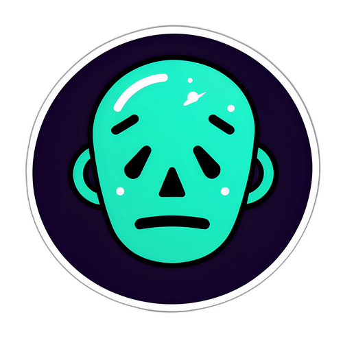 Autocollant Downdetector avec visage inquiet