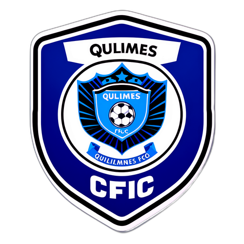 Sticker de balón de fútbol y escudo de Quilmes FC