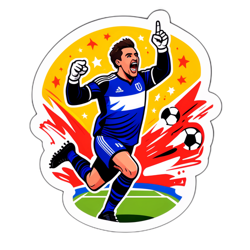 Lorenzo Biliboc sărbătorind o victorie pe terenul de fotbal