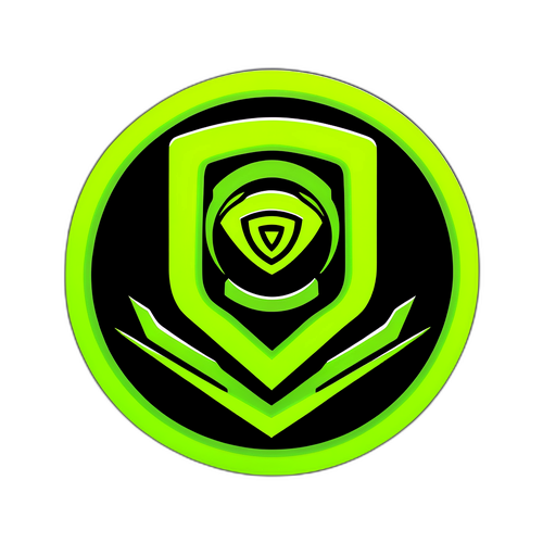 結合NVIDIA標誌與電競元素的貼紙設計