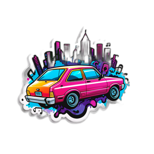 Cooles urbanes Graffiti-Design mit einem Auto