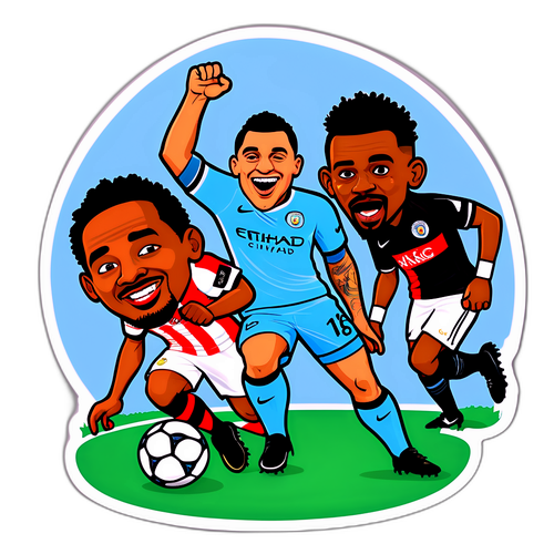 Humoristisk klistremerke av Man City vs Brentford-kamp