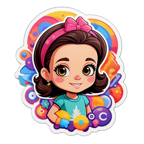 Een sticker met een cartoon laadt beeld van Ophélie Fontana