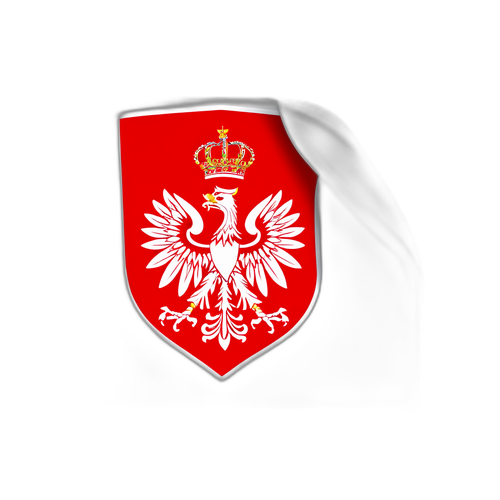 Stickers z godłem Polski na tle flagi