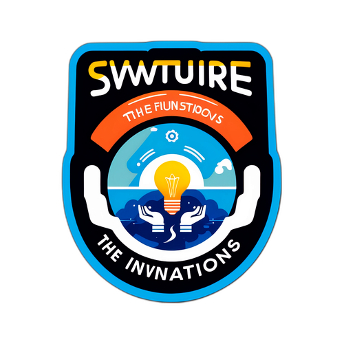 Наклейка с логотипом SVO и современными элементами дизайна