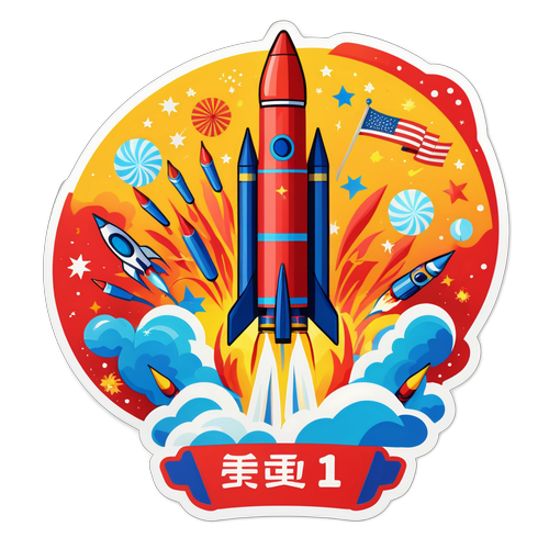 成功发射神舟21纪念贴纸