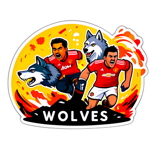 狼隊對曼聯比賽的激烈情境貼紙