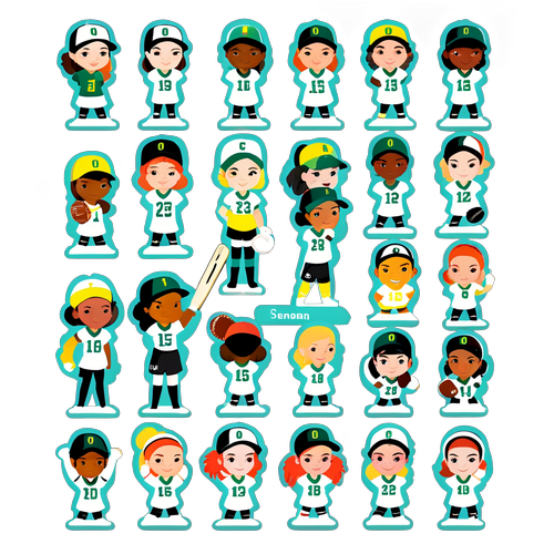 Oregon Softball Players Illustrated Roster