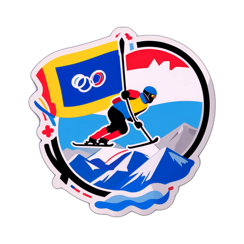 Autocolant artistic cu simboluri olimpice