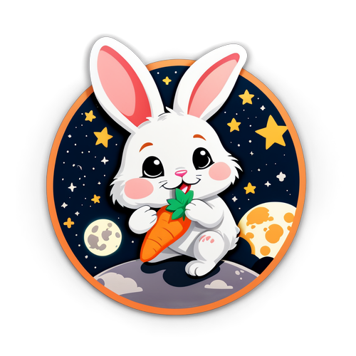 月亮上的大耳兔數星星