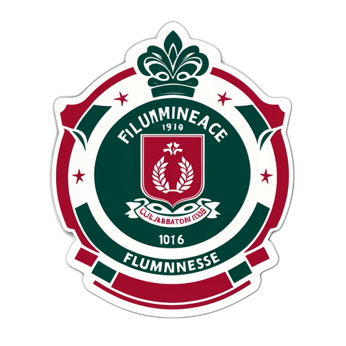 Sticker voor Fluminense met historische afbeelding van de club en blije fans