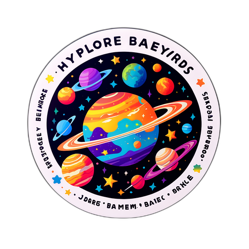 ब्रह्मांडीय थीम वाला स्टिकर