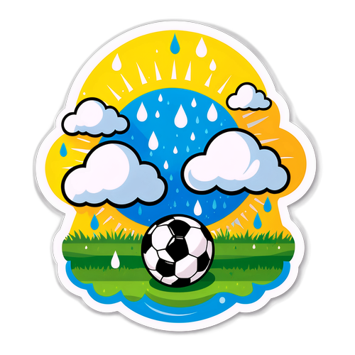 Stiker Cuaca Ceria dengan Tema Bola Sepak